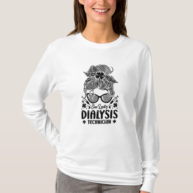 Nefrologi En Lucky Dialystekniker Sjuksköterska T Shirt (Framsida)
