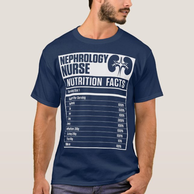 Nefrologi Nurse Nutrition Dialys Sjuksköterskor T Shirt (Framsida)