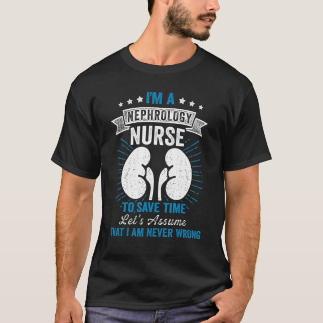 Nefrologi Nurse Spara Time Dialysis Nursing RN T Shirt (Framsida)