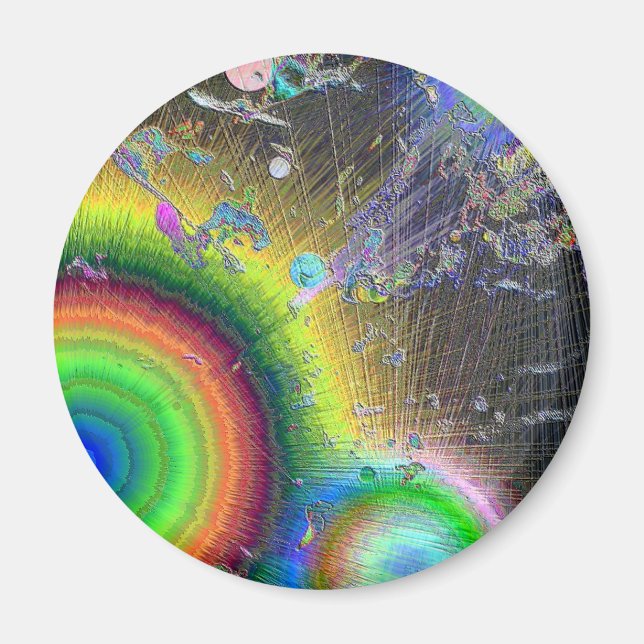 Negativ Enamel Sunburst Magnet (Framsidan)