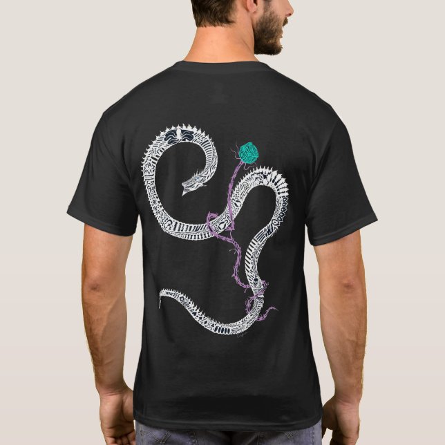 Negativ hydra- och ormskjorta tee (Baksida)
