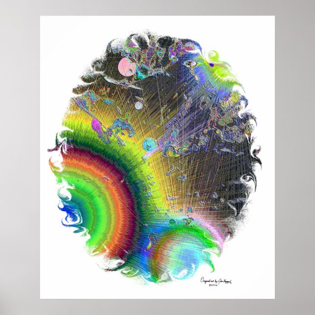 Negativa Enamel Sunburst Oval Ram, Art Namntecknin Poster (Framsidan)
