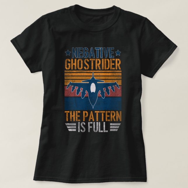 Negativa Ghost Rider Mönster är Fullt Fighter Pilo T Shirt (Design framsida)