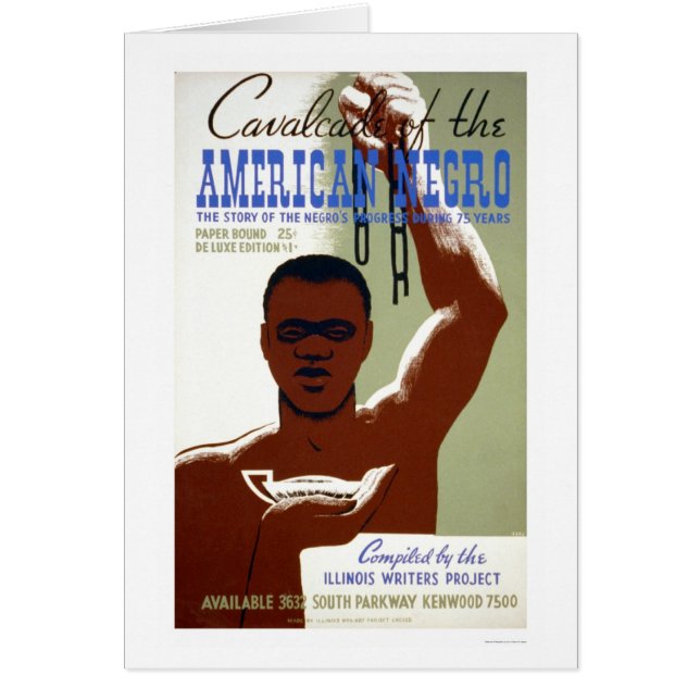 Neger- berättelse 1940 WPA för amerikan Hälsningskort (Framsidan)