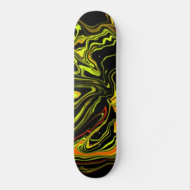 negra con amarillo mini skateboard bräda 18,5 cm (Framsida)