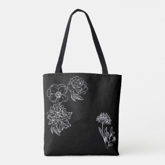 negra con flores blancas personalizable tygkasse