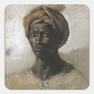 Nègre au turban fyrkantigt klistermärke
