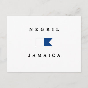 Negril Jamaica Alpha Dive Flagga Vykort
