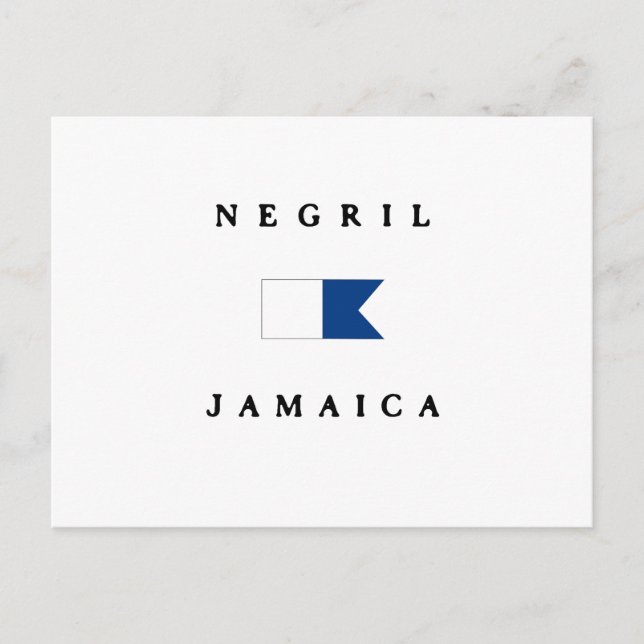 Negril Jamaica Alpha Dive Flagga Vykort (Framsida)