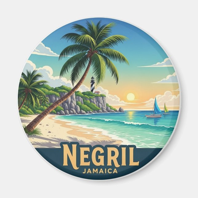 Negril Jamaica Beach Magnet (Framsidan)