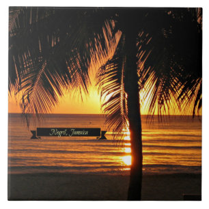 Negril, Jamaica sunset Kakelplatta