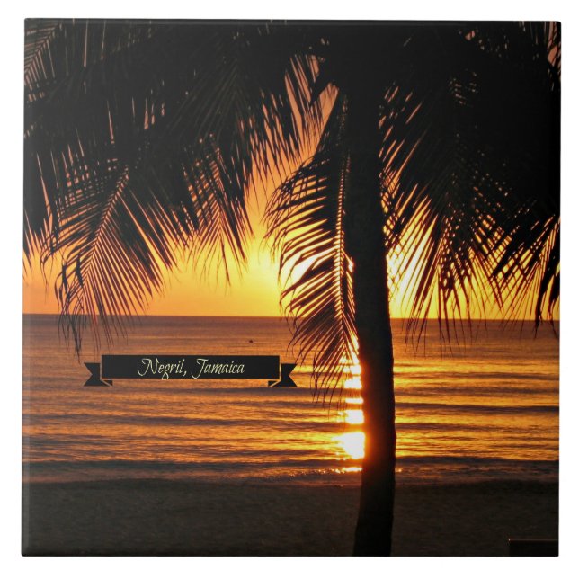 Negril, Jamaica sunset Kakelplatta (Framsidan)