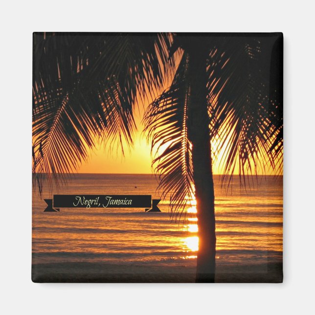 Negril, Jamaica sunset Magnet (Framsidan)