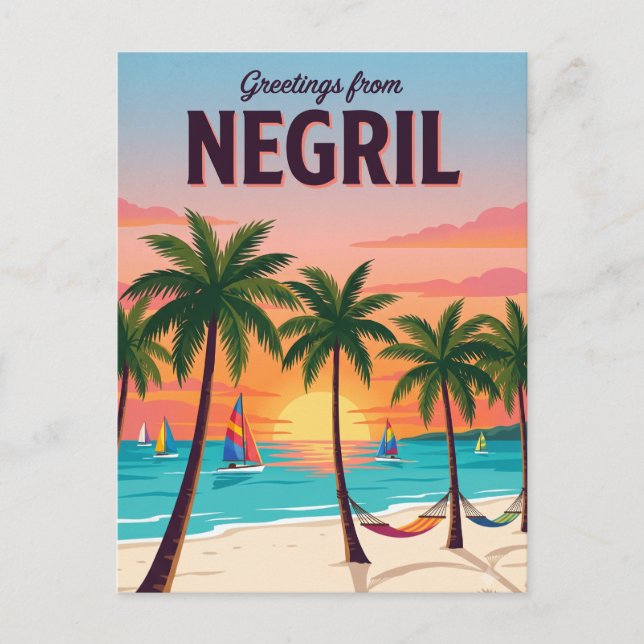 Negril-stranden Jamaica Vykort (Framsida)