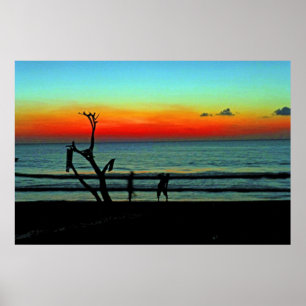 Negril strandsolnedgång poster