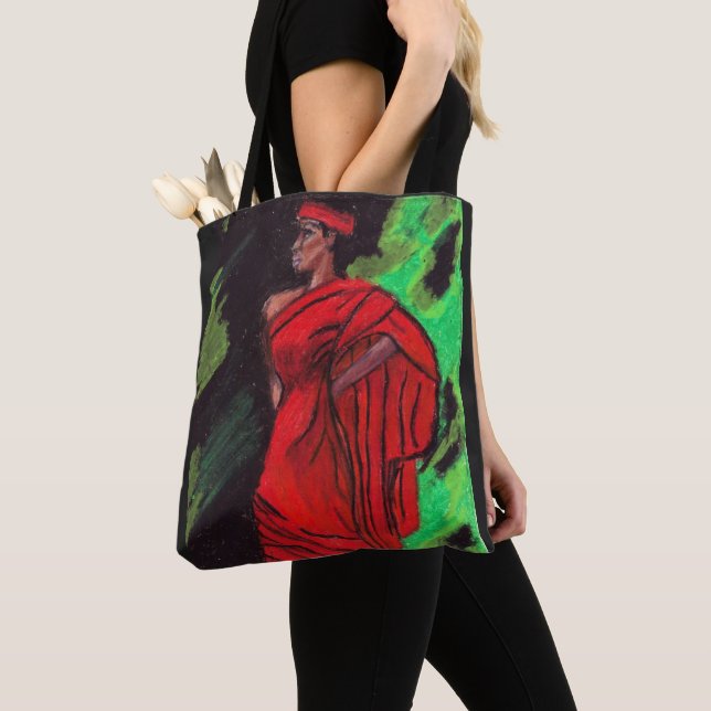 NEGRO WOMAN IN RED TYGKASSE (Närbild)