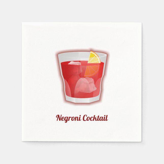 Negroni Cocktail Pappersservett (Framsidan)