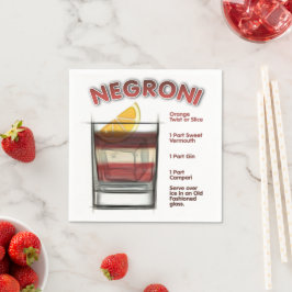 NEGRONI Cocktail Recipe Art Pappersservett