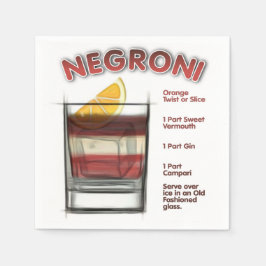 NEGRONI Cocktail Recipe Art Pappersservett