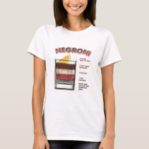 NEGRONI Cocktail Recipe Art T-Shirt