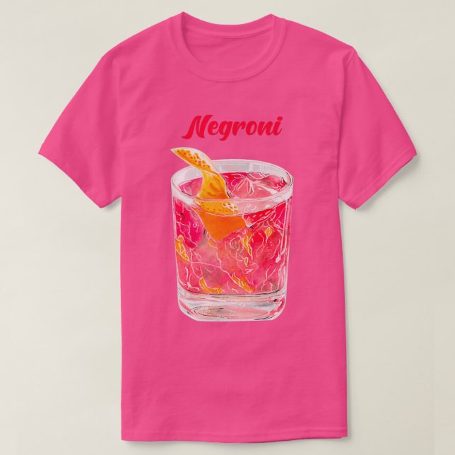 Negroni Cocktail T Shirt (Design framsida)