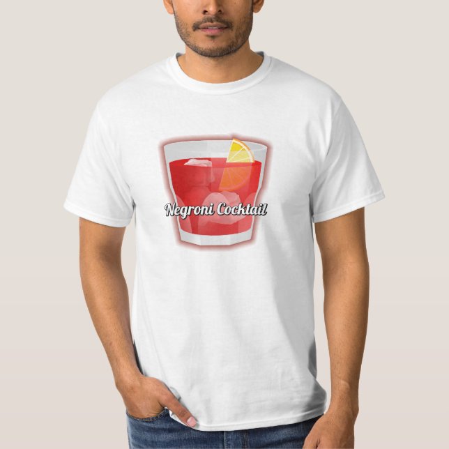 Negroni Cocktail T Shirt (Framsida)