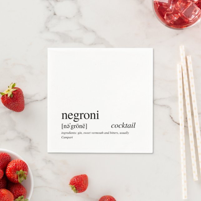 Negroni Modern Quote Black Typography Pappersservett (Insitu)