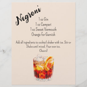 Negroni Pub Cart-tecken
