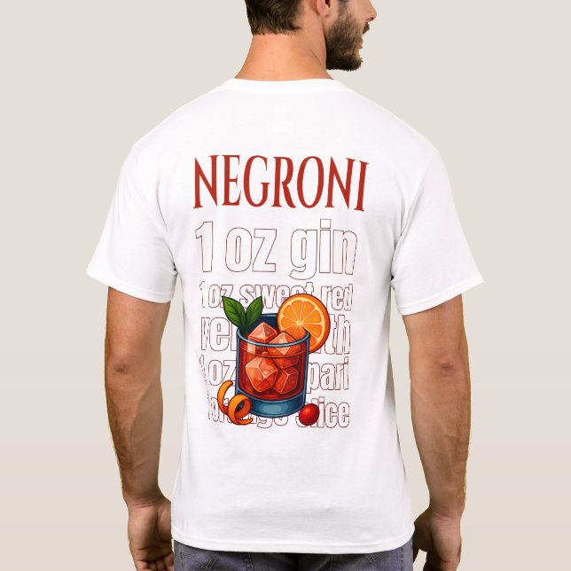 Negroni T-Shirt – Bold Italian Aperitif (Baksida)