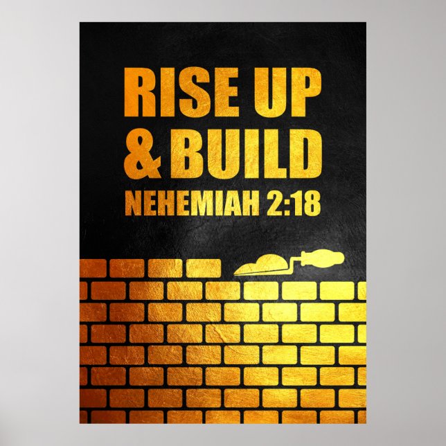 Nehemiah 2:18 Bible Verse Poster (Framsidan)