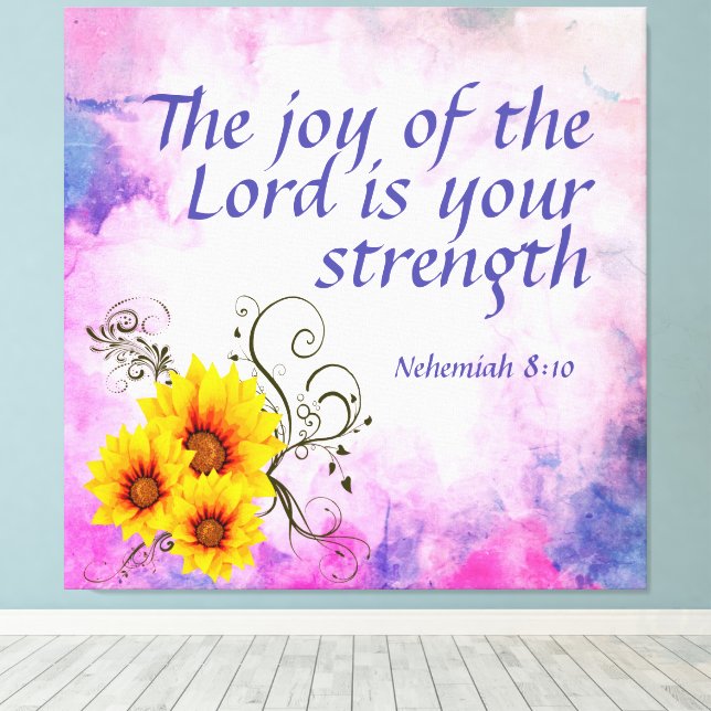 Nehemiah 8:10 canvastryck (Insitu (trägolv))