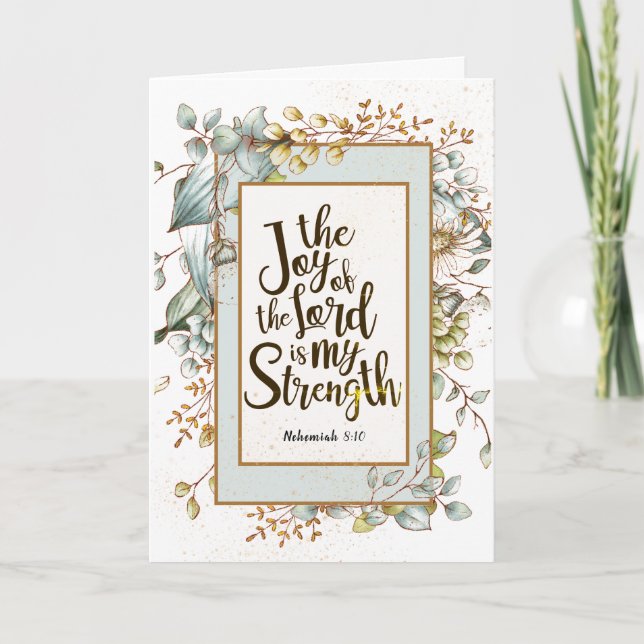 Nehemiah 8:10 Herren är min styrka Kort (Framsida)