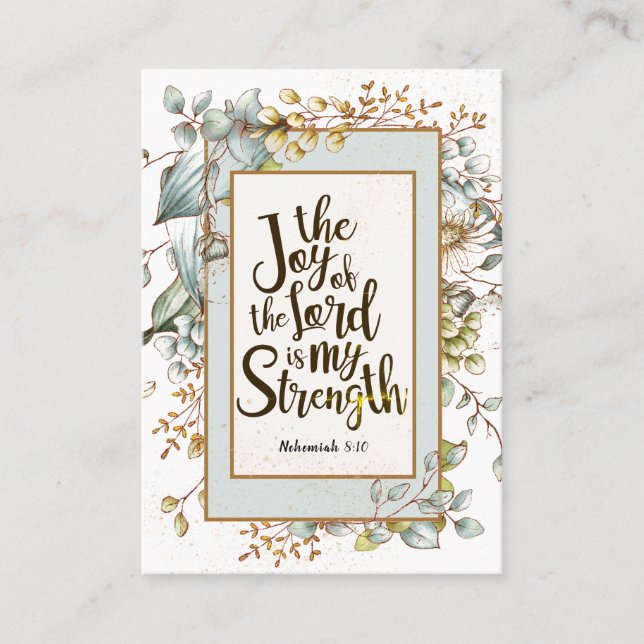 Nehemiah 8:10 Herren är min styrka Visitkort (Framsida)