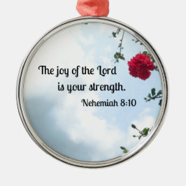 Nehemiah 8:10 Herren.. Julgransprydnad Metall