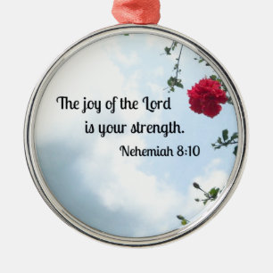 Nehemiah 8:10 Herren.. Julgransprydnad Metall
