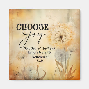 Nehemiah 8:10 Joy of the Lord Bible Dandelion Magnet