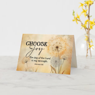 Nehemiah 8:10 Joy of the Lord Bible Verse Flowers Kort