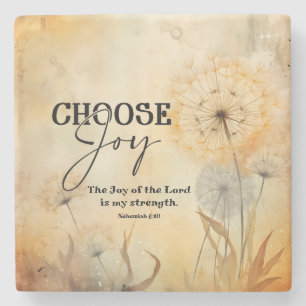 Nehemiah 8:10 Joy of the Lord Bible Verse Flowers Stenunderlägg