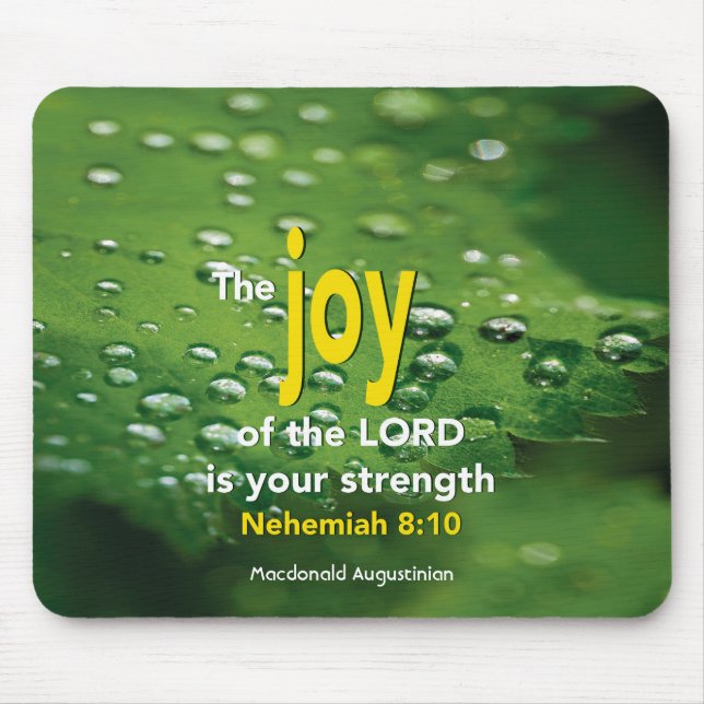 Nehemiah 8:10 JOY OF THE LORD Personlig Musmatta (Framsidan)