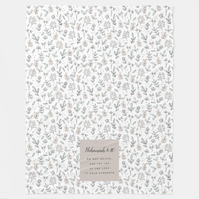 Nehemiah 8:10 Scripture Fleecefilt (Framsidan)