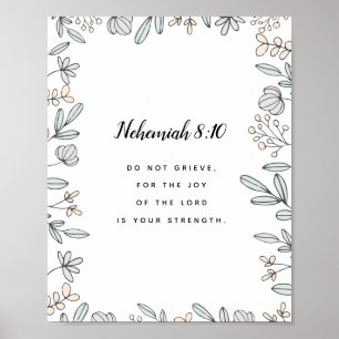 Nehemiah 8:10 Skripturteckning Poster