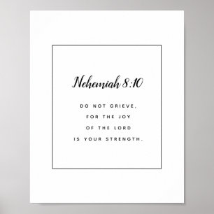 Nehemiah 8:10 Skripturteckning Poster