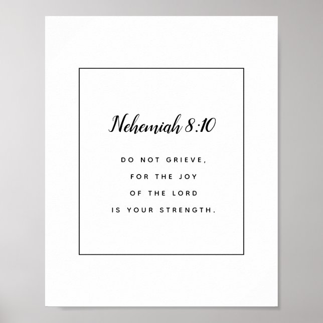 Nehemiah 8:10 Skripturteckning Poster (Framsidan)