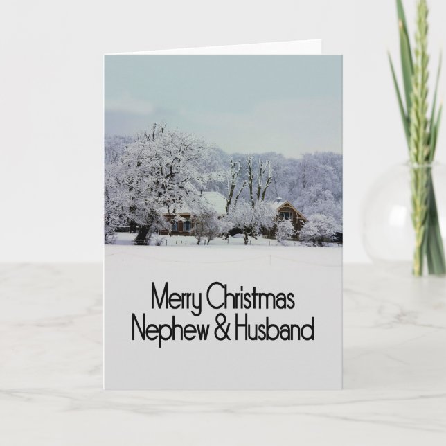 nehew- och make-God jul-kort Helgkort (Framsida)