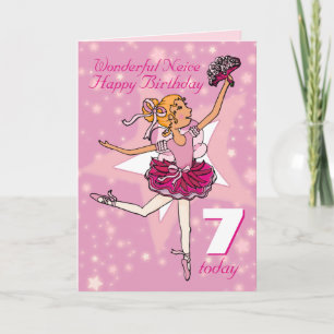 Neice ballerina rosa lila ålder 7 kort