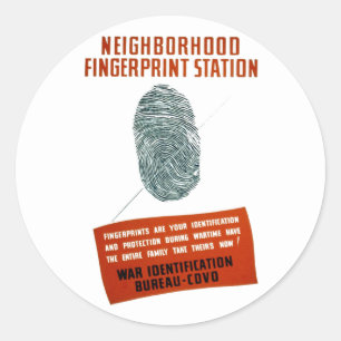 Neigborhood identifierar med fingeravtryck runt klistermärke