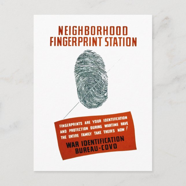 Neigbority Fingerprint Station Vykort (Framsida)