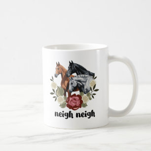Neigh Funny Horses Graphic Say Kaffemugg
