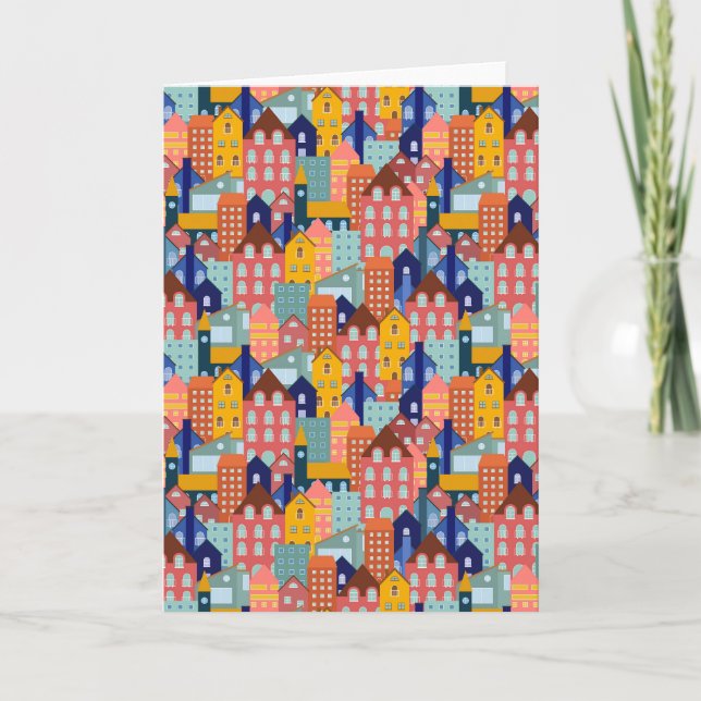 Neighborhood Block City Houses Pattern Kort (Framsida)