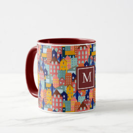 Neighborhood Block City Houses Pattern Mugg
